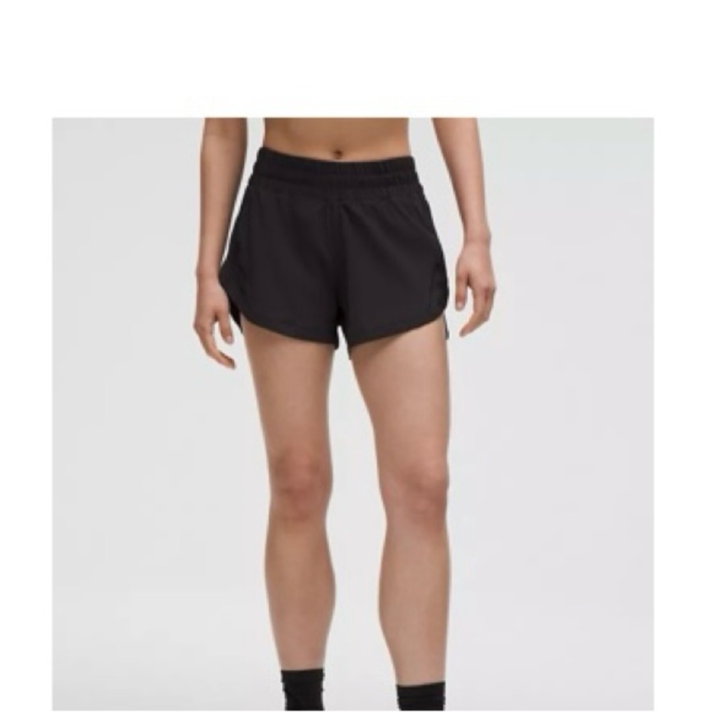 lululemon track that 3 inch high rise  Black Athletic Shorts
